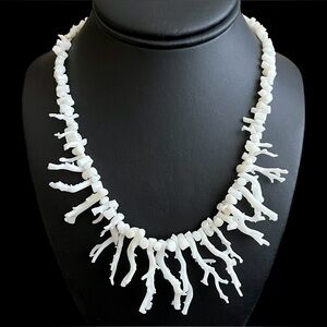 Genuine vintage sterling silver branch coral necklace